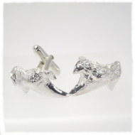 Silver shark tooth cufflinks
